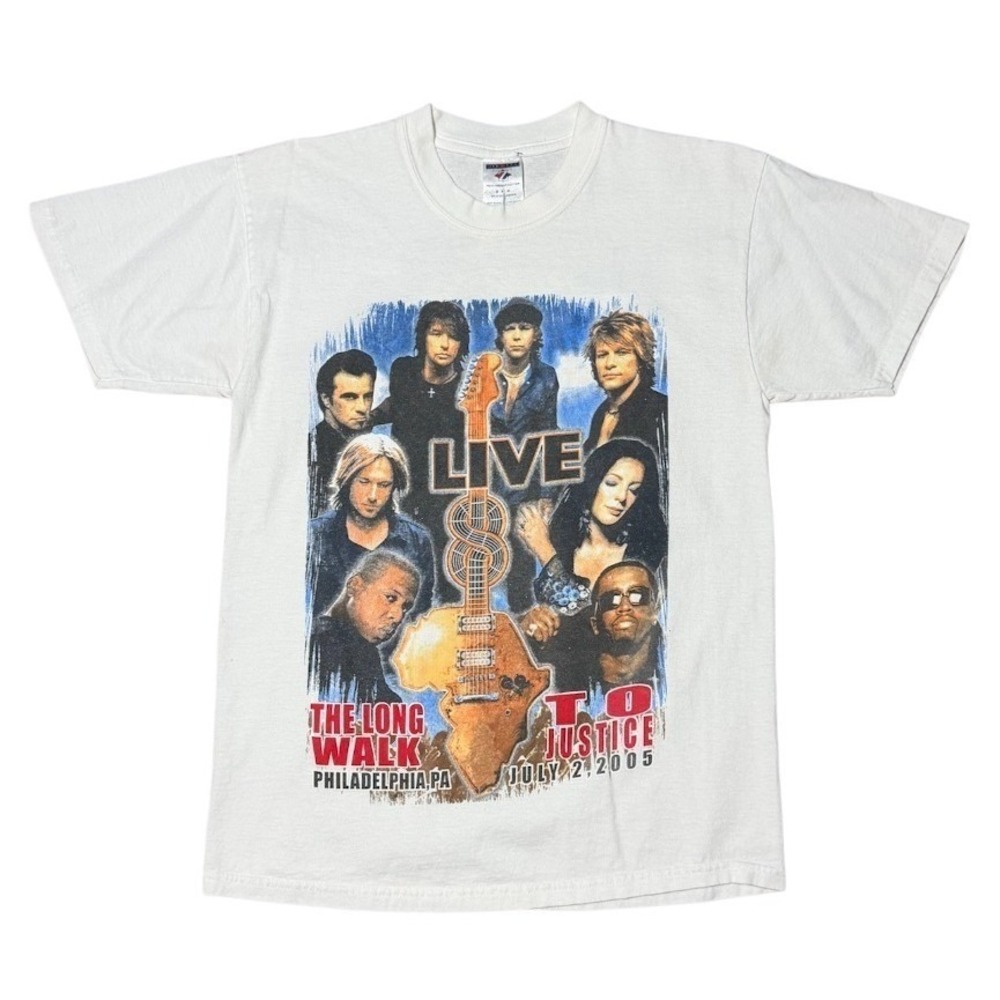 Vintage Y2K Live 8 2005 Philadelphia Concert Festival Merch T-shirt